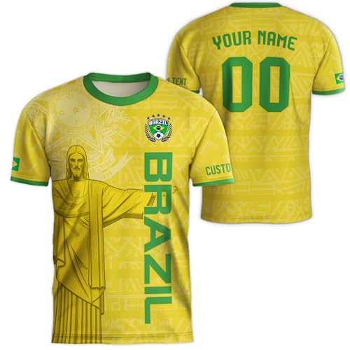 Customized Jersey Brazil, Custom Brazilian Soccer Jersey, Retro Brazil Jersey Men, Soccer Jerseys for Men 2