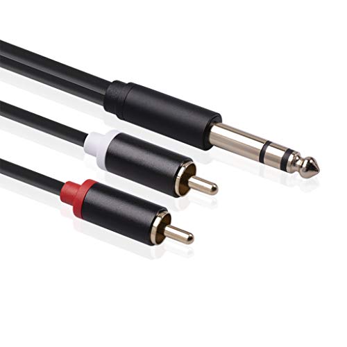 Cable adaptador de audio stereo 6.35mm macho a 2 macho 3 metros miniatura 5