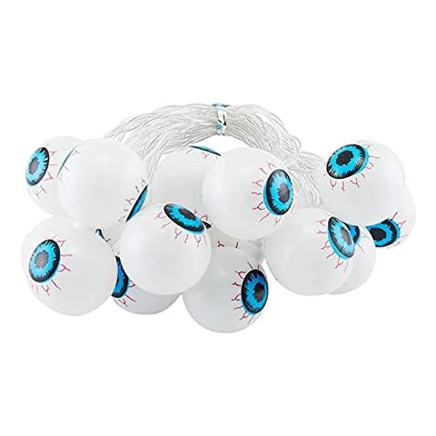 LBSQW Outdoor Halloween Lightsï¼Œ 20 Lights 9.84 FT Warm White Small Transparent Eyeball Halloween Lights Battery-Powered, Widely UsedPerfect For Halloweenã€Homesã€Barsã€Roomsã€Parties Cover