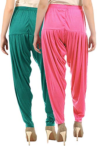 Image of Buy That Trendz Womens Patiala Pants Combo Pack of 2 Viscose Dhoti Patiyala Salwar Harem Bottoms Pants