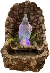 Fonte de água NSra das Graças iluminada gruta cascata