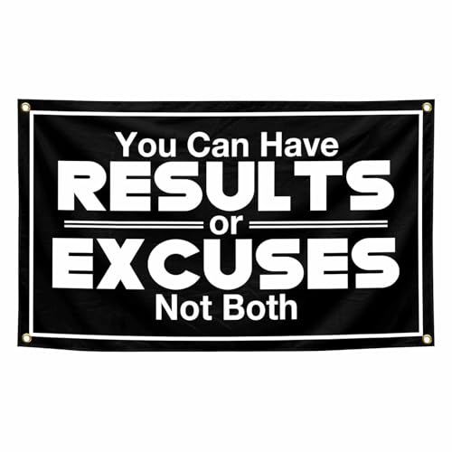 Funny You Can Have Results Or Excuses Not Both Flag Motivational Fitness Inspirational Decor For...