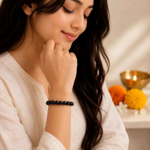 Image of Beaded Bracelet for Men & Women | Stretchable Handmade Prayer Meditation Yoga Wrist Bracelet | Stylish Everyday Wear | Free Size