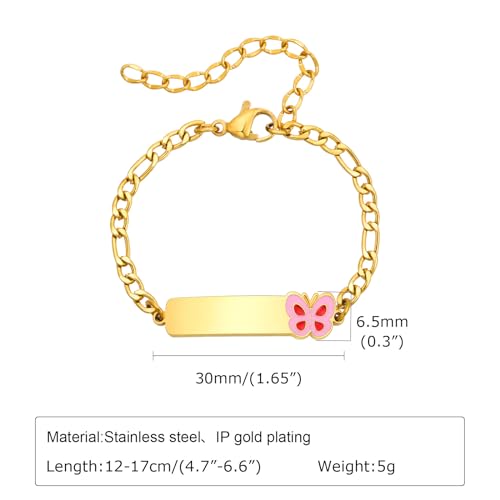 Custom Name Bracelets for Kids Infant Bracelets for Newborn Baby Childrens Bracelets for Girls 1-10 Birthday Gifts Preschool Graduation Gifts for Girls Boys,4.7"-6.6"2