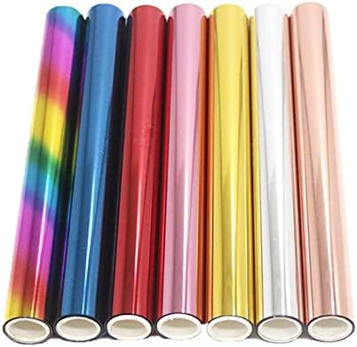 CYFUN DESIGN 7PCS Toner Reactive Foil Roll,Use with Laminator Laser Printer,Paper Holographic Heat Transfer Crafts Roll for Scrapbooking Crafting Cardstock Hot Stamping DIY
