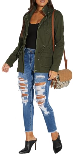 sexycherry Casual Jackets for Women Long Sleeve Lightweight Outwear Bomber Coats with Pockets3