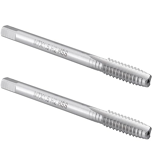 Burkit Lot de 2 tarauds filetés M7 x 1,5 pour droitier, HSS M7 x 1,5