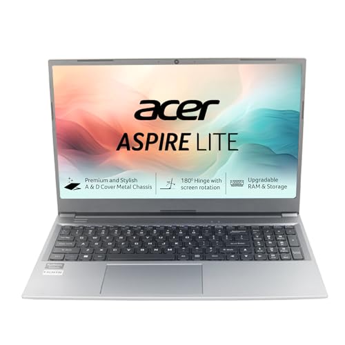 Acer Aspire Lite, AMD Ryzen 7-7730U, 16 GB RAM, 512 GB SSD, Full HD IPS,15.6'/39.62 cm, Windows 11 Home, MS Office, Steel Gray, 1.59 KG, AL15-41, Thin and Light Laptop