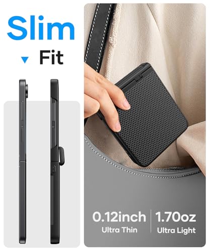 Image of Vihibii for Samsung Galaxy Z Flip 7 Case, [Compatible with MagSafe], Outer Screen Protector & Rugged Hinge Protection & Non-Slip Texture, Shockproof Phone Case for Samsung Galaxy Z Flip 7 2025, Black