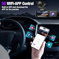 3 Channel 4K Dash Cam with 5GHz WiFi & APP Control, 4K/2.5K+1080P+1080P Front Inside and Rear, Triple Dash Camera with 64GB Card, G-Sensor, 24 Hours Parking Mode, Loop Recording, Night Vision - Image 9
