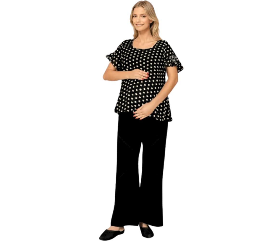 Fashiospice Maternity Plazo Pant for Pregnancy, Pants for Pregnant Women for Ultimate Comfort (L-Black) - Image 5 thumbnail