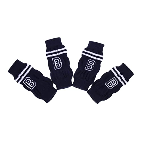 PERSELOSO 4 Piezas Calcetines para Mascotas Calentadores de Piernas para Perros y Gatos Patucos Antideslizantes Diseño Deportivo Recomendado