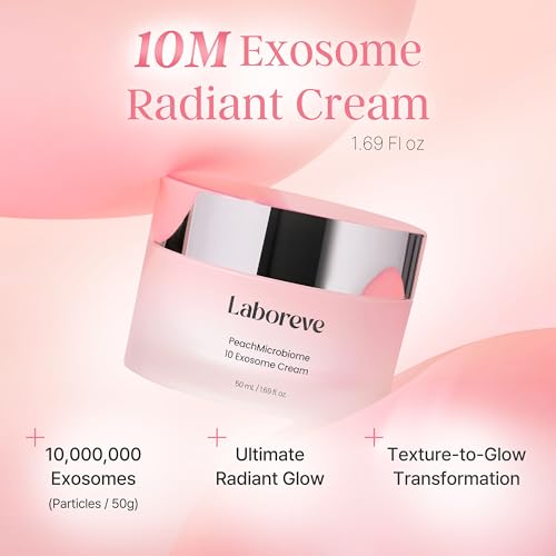 Image of PeachMicrobiome 10 Million Exosome Cream with 3% Niacinamide & 5% Squalane, Face Moisturizer for Sensitive Skin, Barrier Support, Lightweight Texture, Glass Skin Finish (1.69 fl oz)