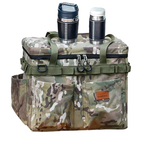 de Camping | Organizador de Gran Capacidad con Bolsillos - Organizador Camping Y Caza Aire Libre,para Herramientas Equipo Juego de Té Vajilla Botella Picnic Senderismo