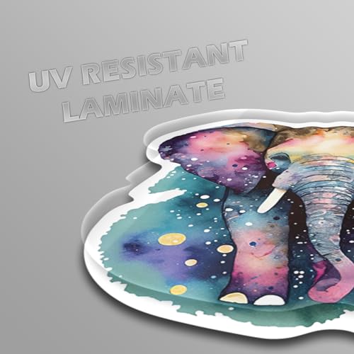 Autocollants galaxie éléphant et chat imperméables pour gourde - 7