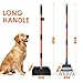 ROIUBPO Pooper Scooper, Long Handle Dog Pooper Scooper for Medium Small Dogs Heavy Duty, Pet Supplies Stainless Metal Tray and Rake Set, Use on Grass, Dirt or Gravel