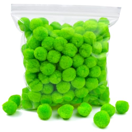 200 Pieces Pom Poms, 1 Inch Craft Pom Poms, Fuzzy Pompom Puff Balls for DIY Arts, Crafts Projects, Home Decorations (Spring Green)