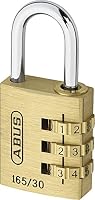 ABUS Zahlenschloss 165/30 - Vorhängeschloss aus Messing - mit individuell einstellbarem Zahlencode - Kofferschloss/Spindschloss - ABUS-Sicherheitslevel 3 (Packung mit 2) – Ansicht 4