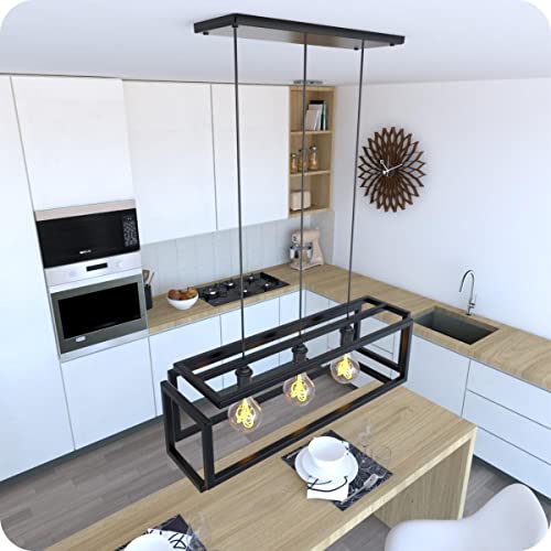 Pendente Luminária Industrial Preto Infinity Triplo