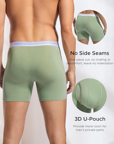 Men's Underwear Breathable Boxer Briefs with Fly Moisture-Wicking Lightweight Underwear 3 Pack3