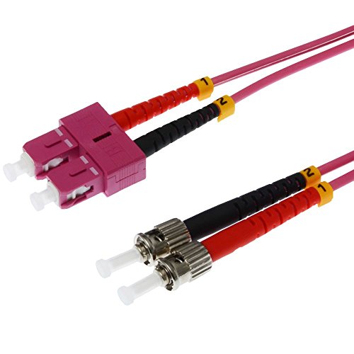 Helos 10m OM4 SC/ST câble de fibre optique 2x ST Violet - Câbles de fibre optique (10 m, OM4, SC, 2x ST, Male connector / Male connector, Violet)