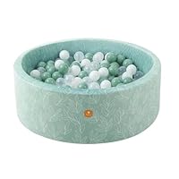 Dodozen Foam Ball Pit 35.4\"x 11.8\" for Toddlers and Kids,Round Ball Pool Indoor Outdoor Baby Playpen,Ideal Gift for Infants,Balls not Included - Sage