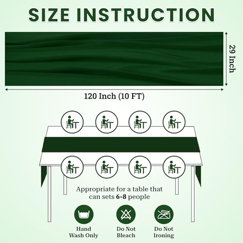 Pack of 10 Chiffon Table Runners 29 x 120 Inch, 10Ft Long - Hunter Green by MDS - Used condition - Image 3