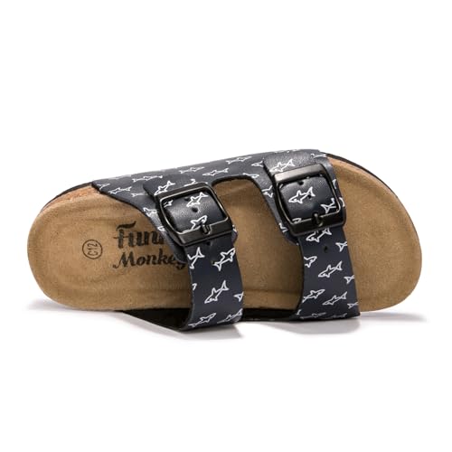 Image of FUNKYMONKEY Unisex-Child Slide Sandals Adjustable Double Buckle with Soft Footbed Comfort Slides for Girls and Boys