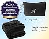 BlueHills Travel Blanket Pillow in Mini Soft Packable Case Premium Plush Airplane Blanket in Portable Compact Pack with Luggage Belt and Carabiner Long Flight Throw Essentials Lightweight- Black M05 #4