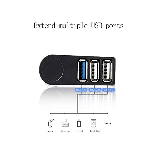 JJ&D USB 3.0 Hub for Mac and Windows OS 3 Port Mini Portable Fast High Speed Bus Powered Data USB Hub Transfer (Compatible with Windows, macOS & Linux, USB 2.0 Backwards Compatible) (Black)