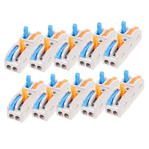 MAGICLULU 10pcs Lever Wire Connector Block Electrical Splice Connectors for Safe Connections Flame-Retardant Insulation Reusable No Tools Required Multi Compatibility