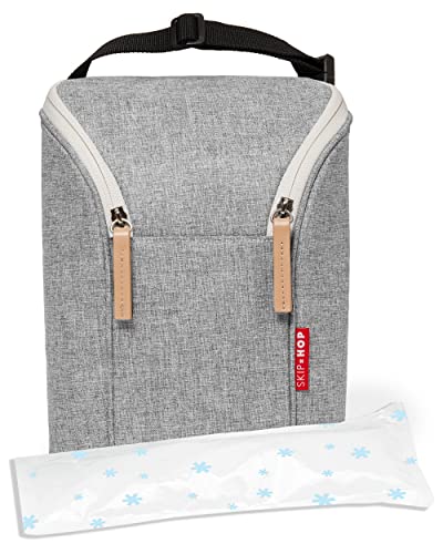 Image of Skip Hop Baby Bottle Bag, Grab & Go, Grey Melange, 6.75x3.5x9 Inch (Pack of 1)