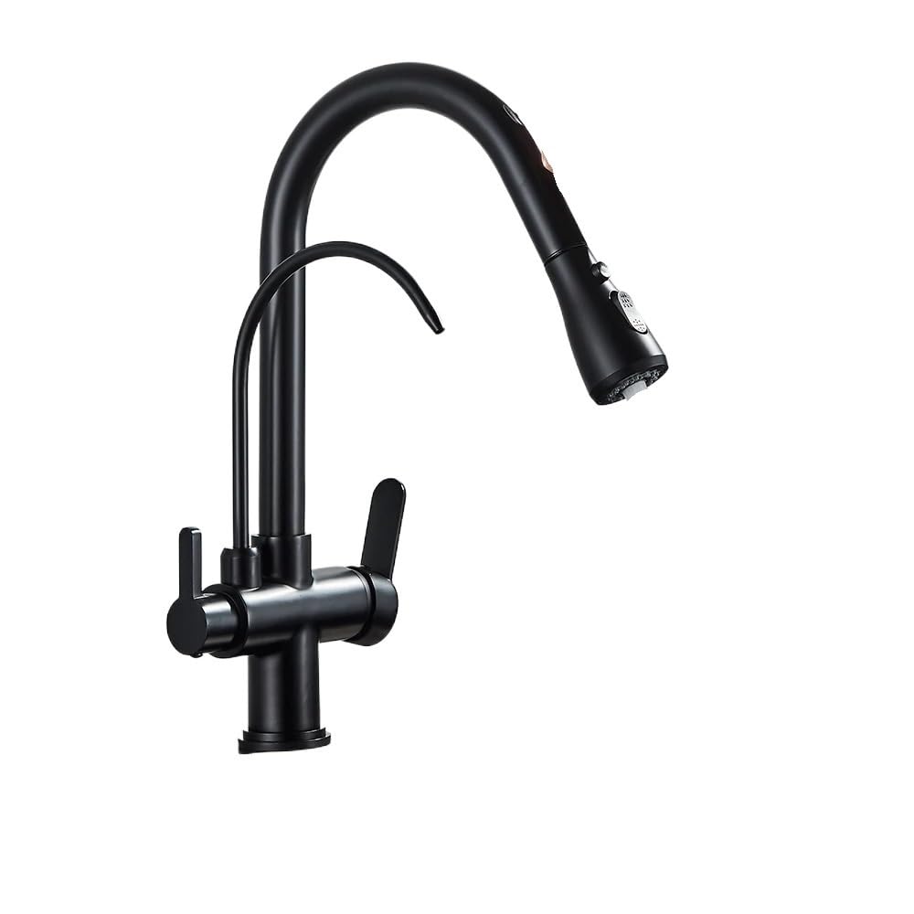 Robinet de cuisine capteur tactile noir mat pour évier moderne et eau filtrée
