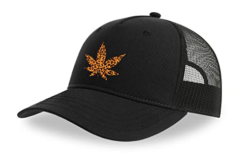 Casquette camionneur coton noir avec visière incurvée et maille aérée style urbain