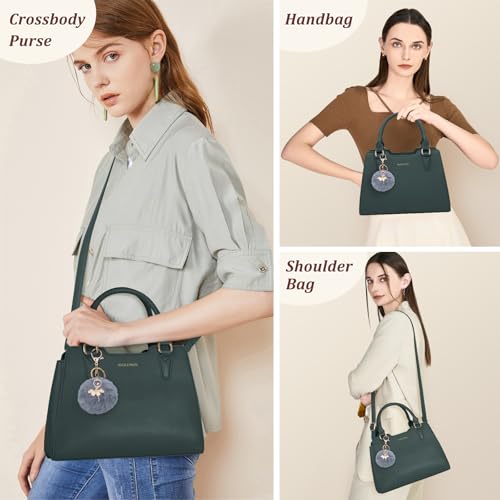 PU Leather Top Handle Satchel Bag, 3-Compartment IGOLUMON 2 PU Leather Top Handle Satchel Bag, 3-Compartment IGOLUMON - Image 2