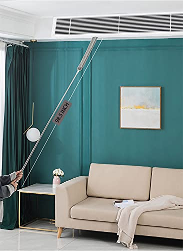 Suzzyvine Bedside Dust Brush, Microfiber Gap Duster With Extension Stainless Pole 30 To 100 Inches, Adjustable Mop Sweep Cleaning Duster, Gap Cleaning Brush For Bed High Ceilings Furniture Bottom #TOP4