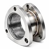3 Inch OD 3 Bolt Exhaust Flange Double Flanged Connector Pipe, T304 Stainless Steel Weld-On Adapter, Universal Exhaust Coupler, Exhaust Pipe Fittings for Exhaust System Repair