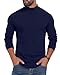 Sailwind Men Mock Turtle Neck Thermal Tops Casual Long Sleeve Slim Fit Turtle Neck Sweater Navy Blue