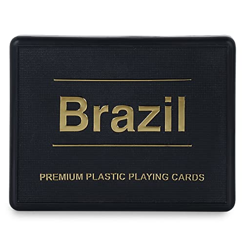 Image of Creneau Brazil Bridge Premium Plastic Playing Cards- Red & Black Design for Adult (Set Of 2)|