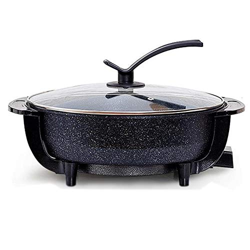 Hot Pot, Große Kapazitäts-Elektro Hot Pot, Haushalt Nonstick Multifunktionales Elektroherd Durchmesser 30Cm, Regelbarem Thermostat, 6 L, Für