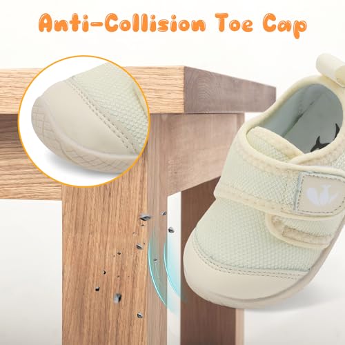 Image of FEETCITY Baby First Walking Shoes Boys Girls Infant Crib Shoes Breathable