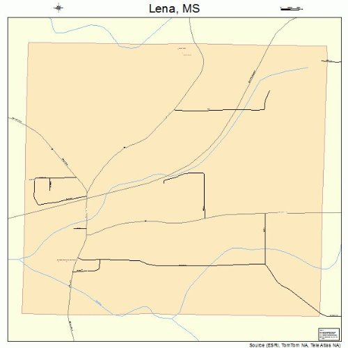 Large Street & Road Map of Lena, Mississippi MS - Printed poster size ...