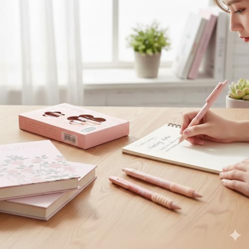 Image of COOFANDY Flower Theme 5 Pcs Gel Pens Cute Quick Drying Retractable Gel Ink Pens 0.5mm Fine Point black Ink Aesthetic Comfortable Writing for School Office School Supplies for Girls Boys