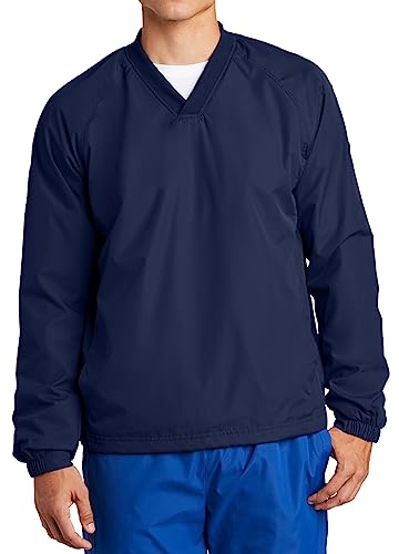 Joe's Usa - Men's Athletic All Sport V-Neck Raglan Wind Shirts In L True Navy #TOP1