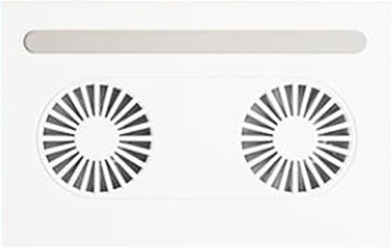 UKCOCO Multipurpose Adjustable Laptop Stand with Dual Cooling Fans, Foldable White Notebook PC Holder and Cooling Pad for Desk Use, Compatible with Macbook and Laptops