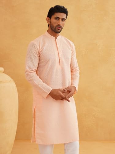 Image of Sojanya (Since 1958 Motifs Embroidered Thread Work Pure Cotton Straight Only Kurta