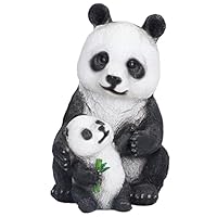 BSTCAR Panda Ornaments 25cm Resin Panda Statues Animal Sculpture Hand Painted Collectible Figurine Panda Figurine