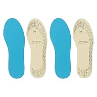 Memory Foam Kids Insoles, 2 Pairs Arch Support Shoe Insoles for Children, Trim to Fit Size Breathable Blue Latex Shoe Inserts, Soft Washable Replacement Insole for Sneakers & School Shoes