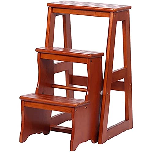 FALIYORS Wood Folding Step Ladder Chair 3 Step Stool Kids Step Stool Modern Toddler Child Step Stool Bathroom Kitchen Wood Step Stool Bed Step Stools for High Beds