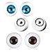 ECYC 60 Pcs 16 * 16mm Demi Ronde Acrylique PoupéE Ours Artisanat Yeux en Plastique Eyeball pour PoupéE Et Artisanat Faire, MéLanger Couleur